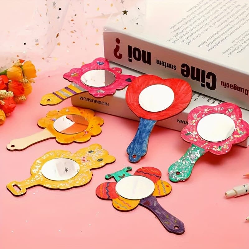 DIY Handheld Mirror Craft Kit Vector Files for Laser Cutting