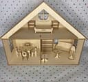 DIY Laser Cut Dollhouse with Miniature Furniture SVG Vector Plan