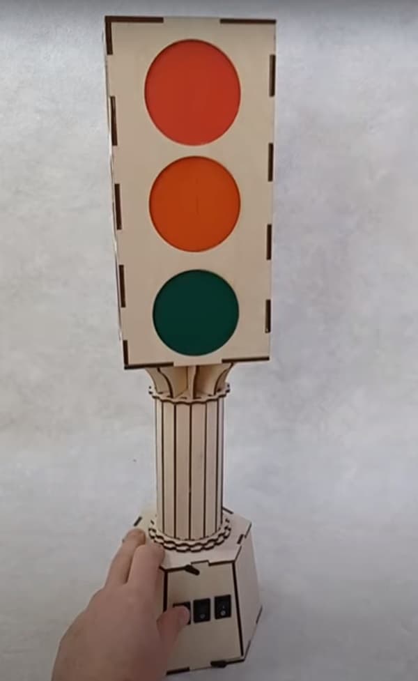 DIY Traffic Light Toy Laser Cut Vector Plan