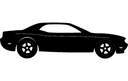 Dodge Challenger Muscle Car Silhouette Vector DXF File