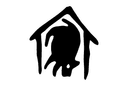 Dog Inside House Silhouette Laser Cut DXF File