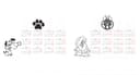 Dog Themed Desktop Calendar 3D Puzzle Vector File