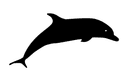 Dolphin Silhouette Vector File for Laser Cutting DXF