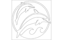Double Dolphin Circle Art Vector DXF File for Laser Cutting