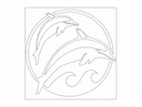 Double Dolphins Circular Wall Art Vector Laser Cut File