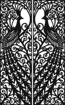 Dual Peacock Decorative Laser Cut Panel Vector File