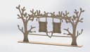 Dual Photo Frame Tree with Birds Laser Cut Vector File