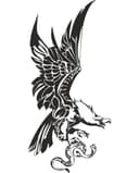 Eagle Catching Snake Vector Design for Laser Cutting (DXF, SVG)