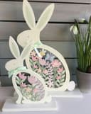 Easter Bunny Duo with Floral Cutouts Vector File