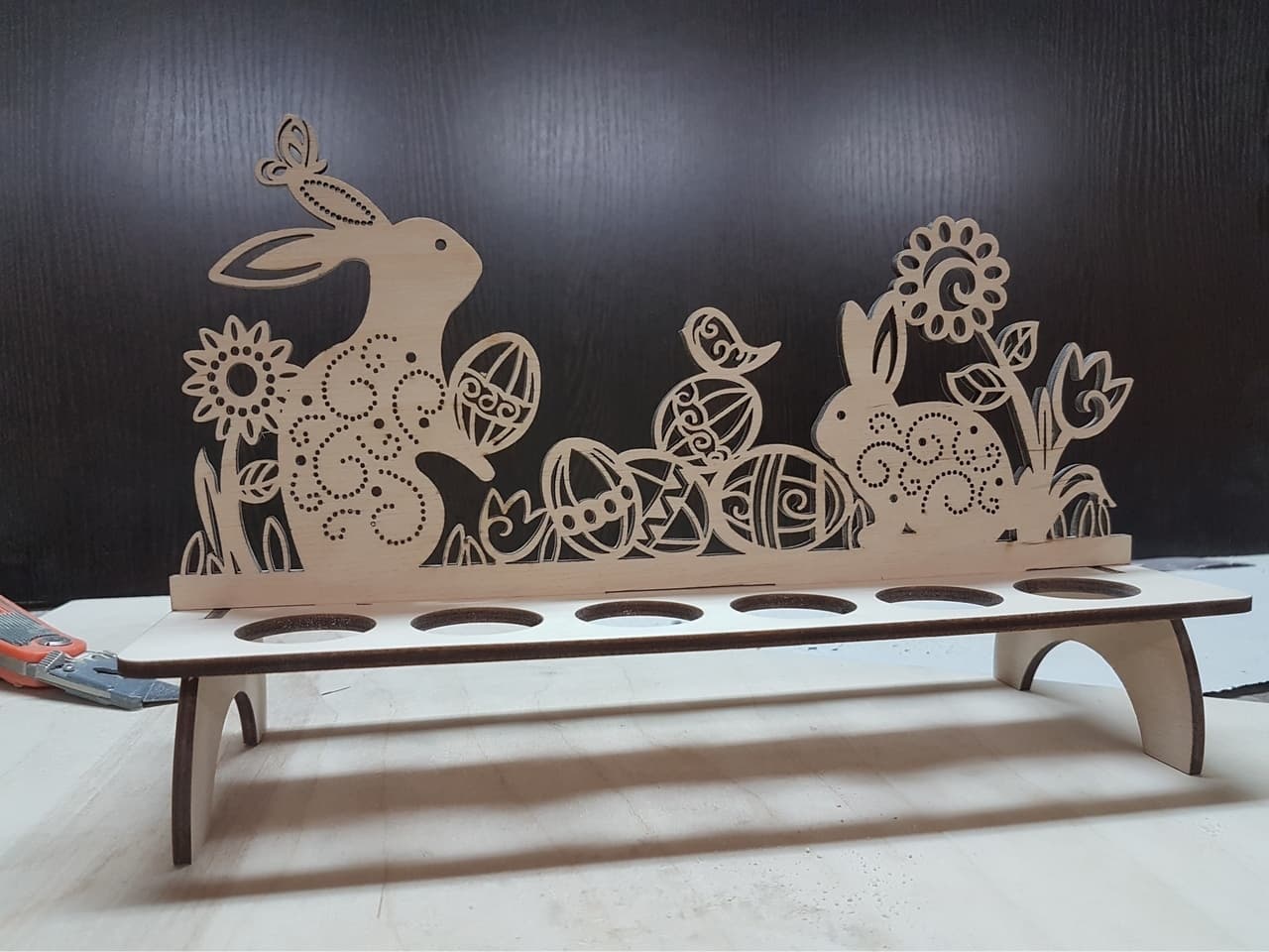 Easter Bunny Egg Stand Laser Cut File Vector