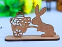Easter Bunny with Egg Cart Laser Cut File Free Vector