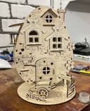 Easter Egg Fairy House Laser Cut 3D Puzzle DXF File