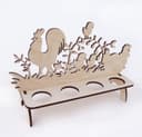 Easter Egg Holder with Rooster and Chicks Vector DXF File