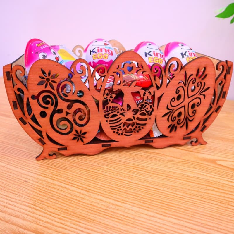 Easter Egg Wooden Basket Laser Cut DXF File