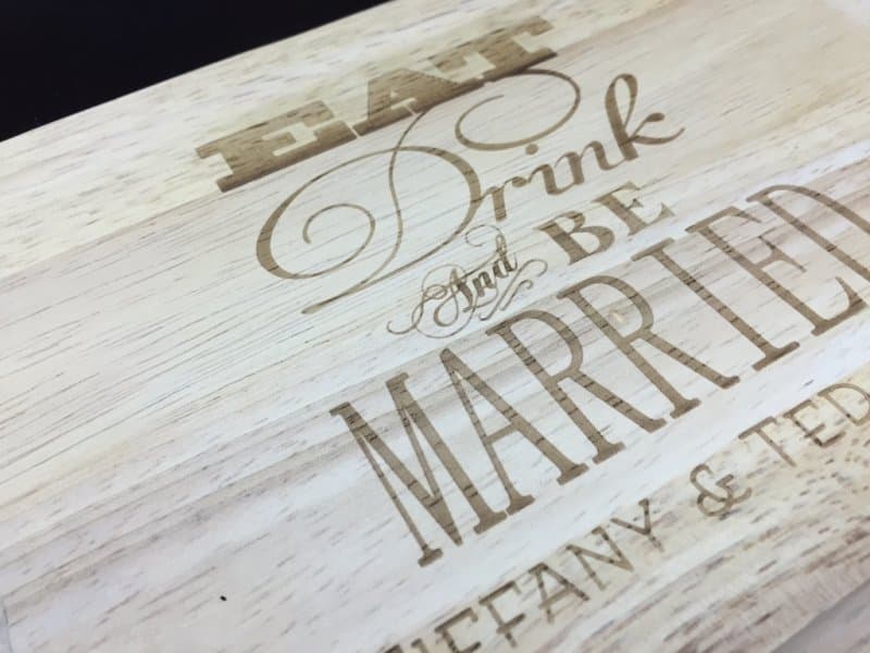 Eat Drink and Be Married Wedding Cutting Board Vector File