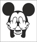 Edgy Mickey Mouse Silhouette Vector File for Laser Cutting