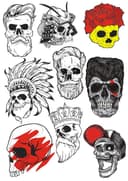 Edgy Skull Collection Vector Set for Laser Cutting