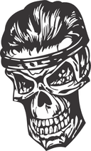 Edgy Skull Head Vector Art DXF for Laser Cutting