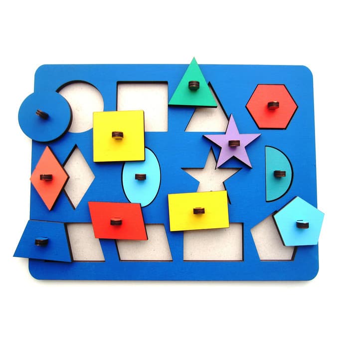 Educational Geometric Shape Peg Puzzle Laser Cut File