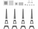 Eiffel Tower 3D Puzzle Laser Cut Vector File (DXF)