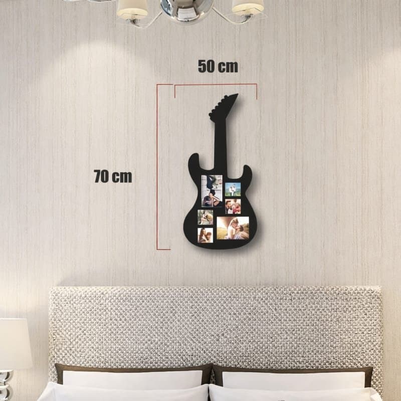 Electric Guitar Multi-Photo Collage Frame DXF SVG Laser Cut File