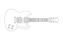 Electric Guitar SG Style Vector Design DXF File