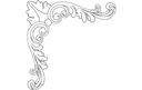 Elegant Baroque Corner Ornament Vector Design DXF File