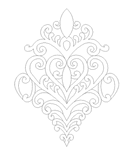 Elegant Baroque Damask Ornament Vector File for Laser Cutting