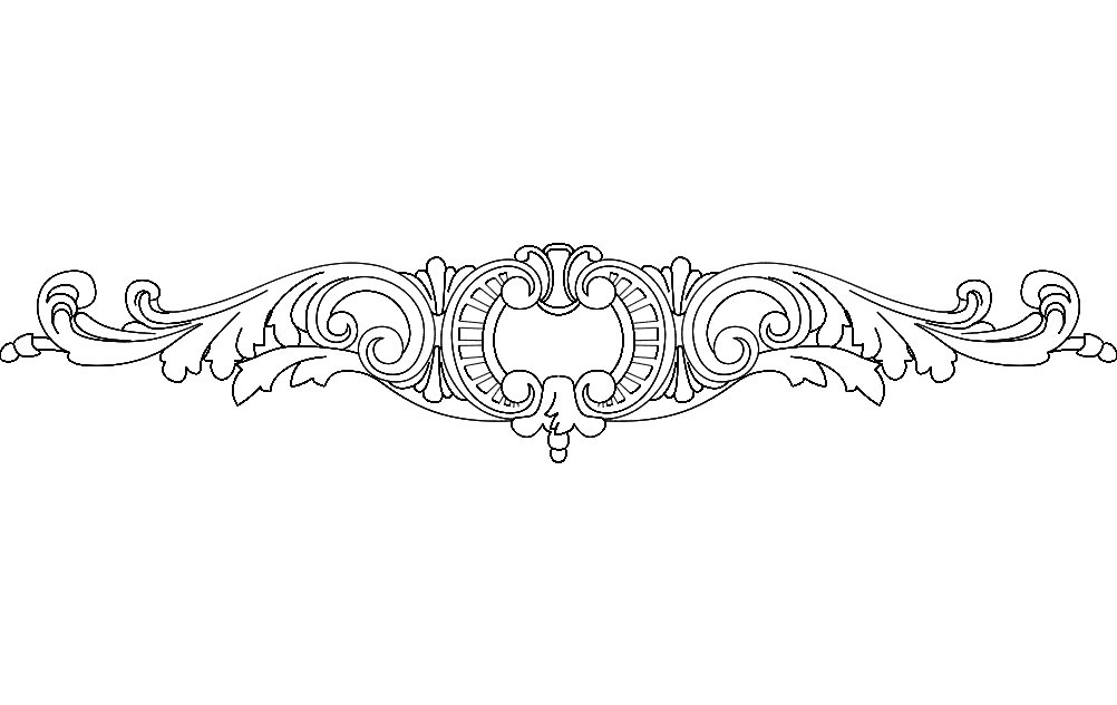 Elegant Baroque Decorative Scrollwork DXF Vector File