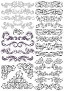 Elegant Baroque Ornaments Set Vector for Laser Cutting