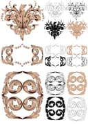 Elegant Baroque Ornate Scrolls Vector Set for Laser Cutting