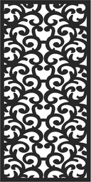 Elegant Baroque Scroll Screen Panel DXF Vector File
