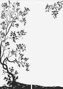 Elegant Blooming Tree Decorative Screen Panel Vector