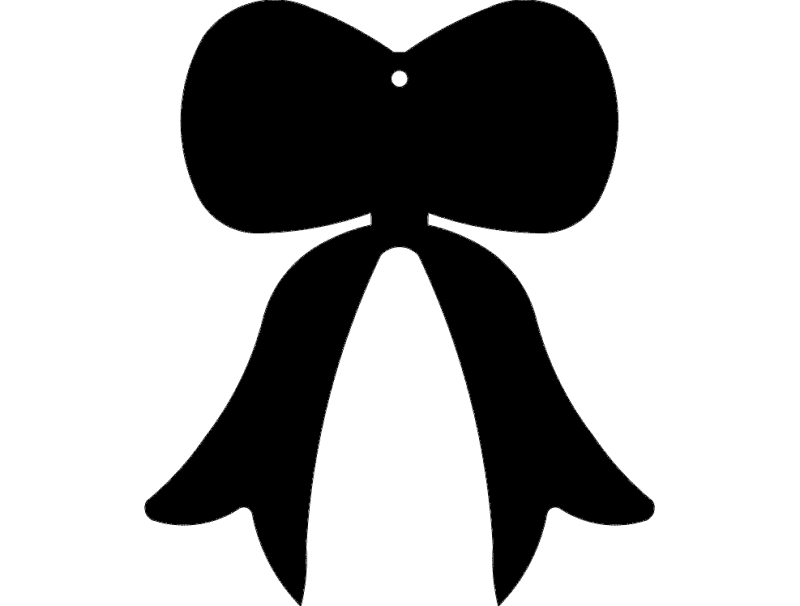 Elegant Bow Ornament Vector File for Laser Cutting (DXF)