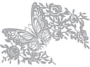 Elegant Butterfly and Rose Floral Stencil Vector File