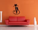 Elegant Cat Silhouette Wall Clock Laser Cut Vector File
