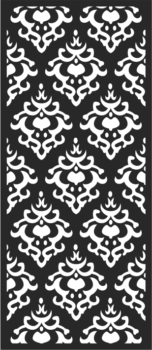 Elegant Damask Pattern Vector for Laser Cutting - Free DXF/CDR