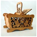 Elegant Decorative Basket with Doves Vector File for Laser Cutting