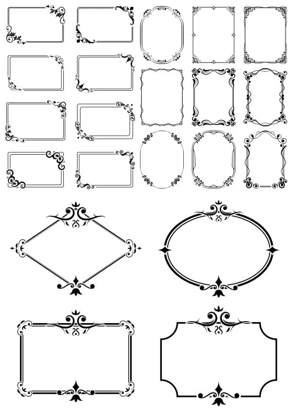 Elegant Decorative Border Frame Mega Set Vector Files