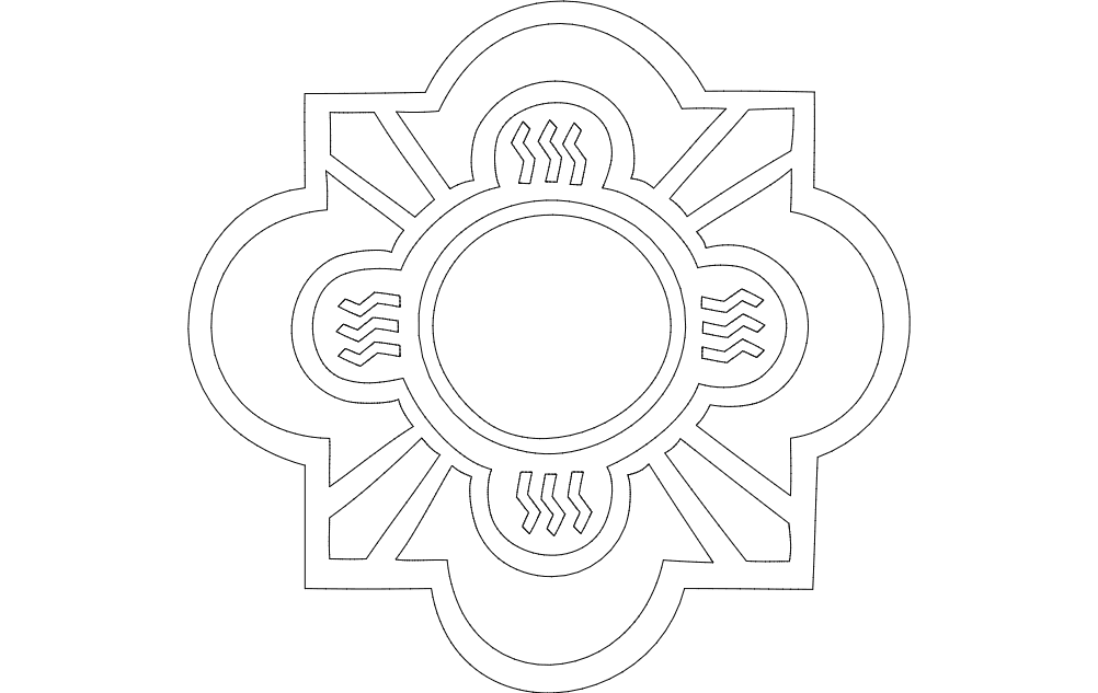 Elegant Decorative Clock Face Vector File for Laser Cutting DXF