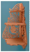 Elegant Decorative Corner Shelf Laser Cut Vector File