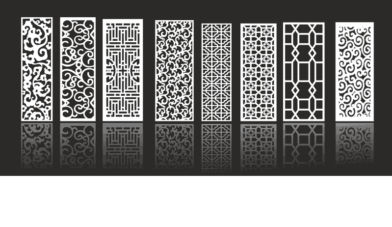 Elegant Decorative Screen Panels Laser Cut Vector Collection