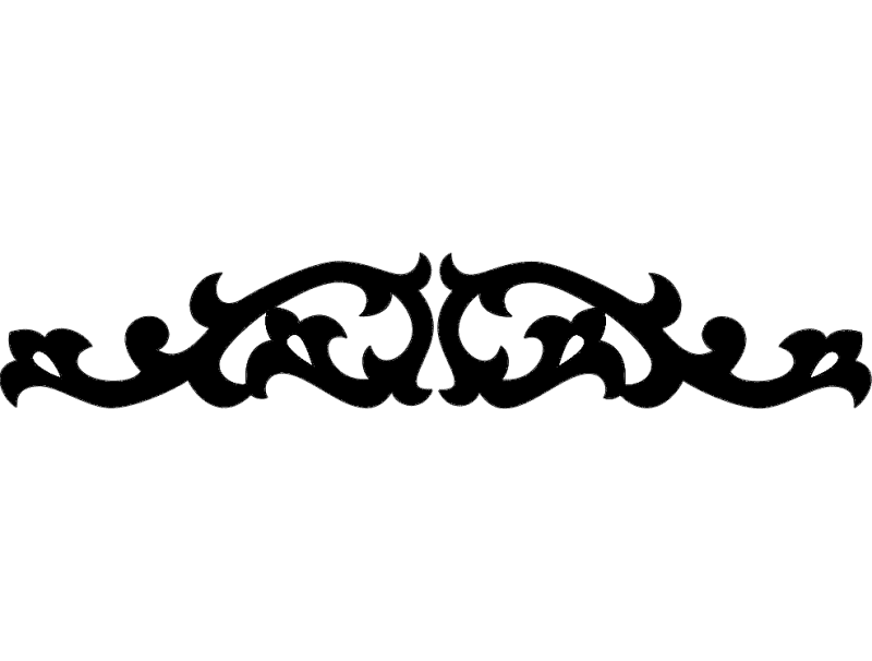 Elegant Decorative Scroll Ornament Vector DXF File