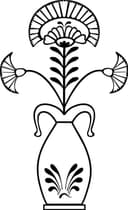 Elegant Egyptian Lotus Vase Vector File for Laser Cutting