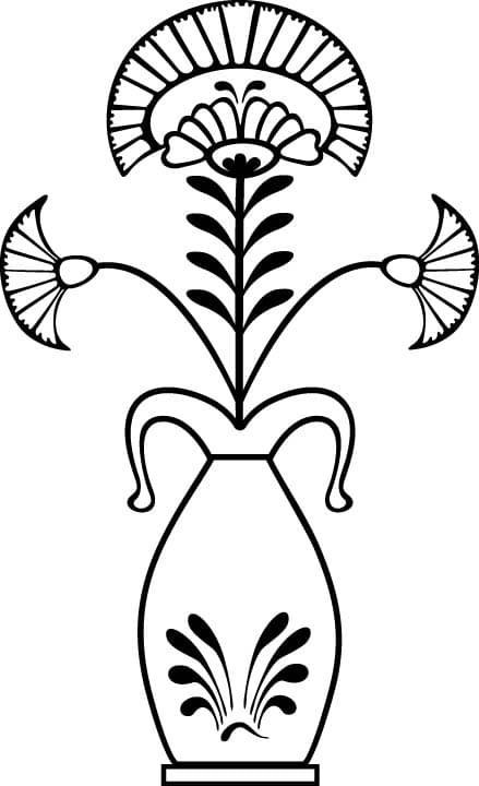 Elegant Egyptian Lotus Vase Vector File for Laser Cutting