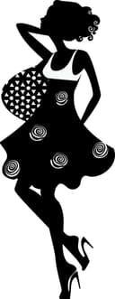 Elegant Fashionable Woman Silhouette Vector for Laser Cutting