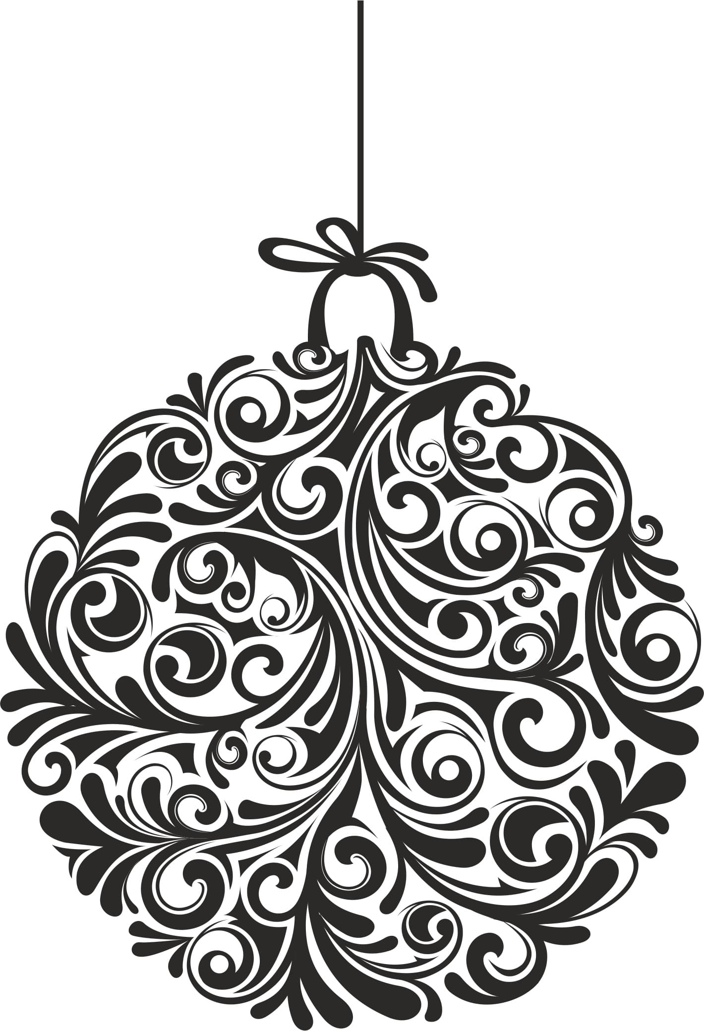 Elegant Filigree Christmas Ornament Vector File
