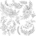 Elegant Floral Bouquet Line Art Collection Vector File
