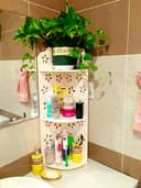 Elegant Floral Corner Bathroom Shelf Laser Cut Vector File