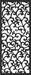 Elegant Floral Damask CNC Screen Vector File